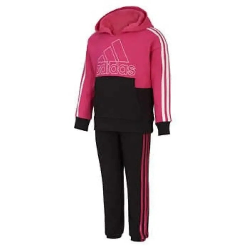 Girls adidas pink track suit